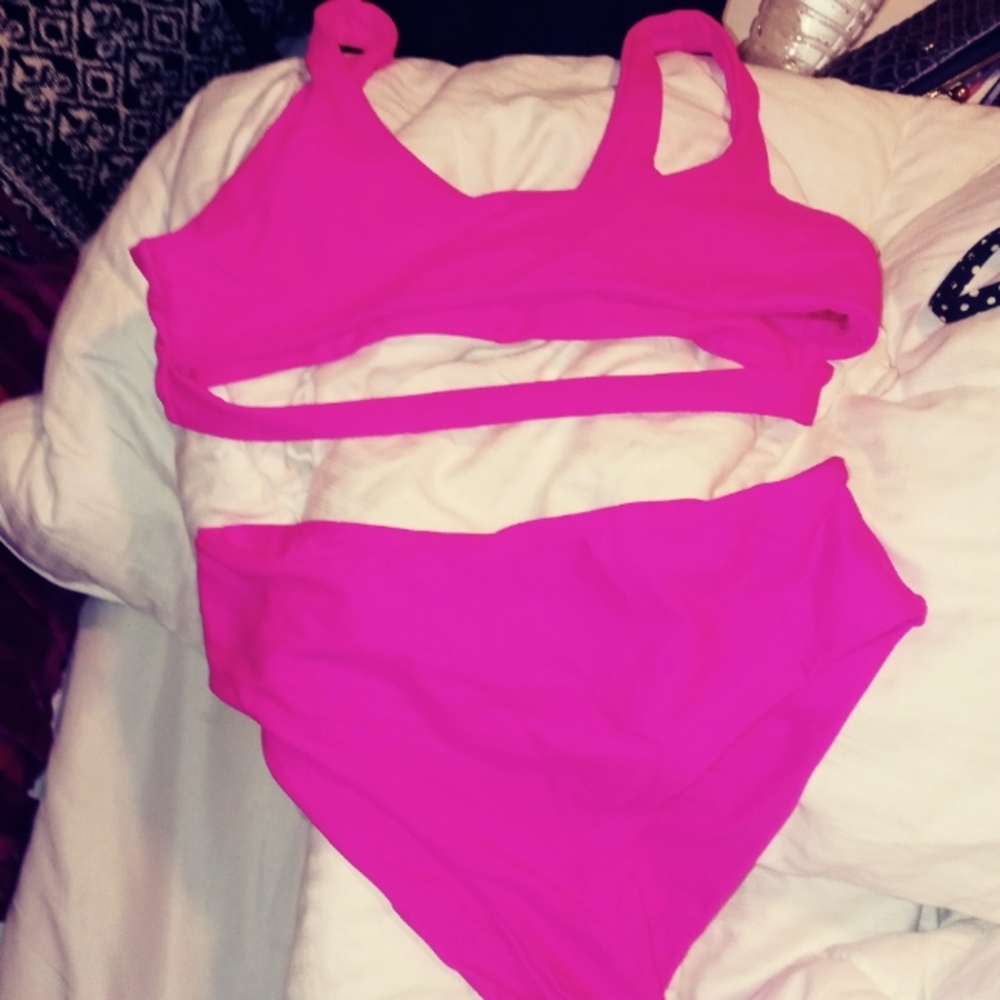 bikini hot pink fuchsia by shein